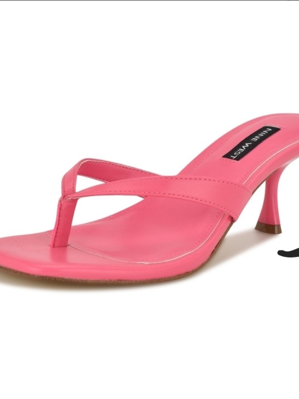 Nine West Hot Pink Kitten Heel Thong Sandals